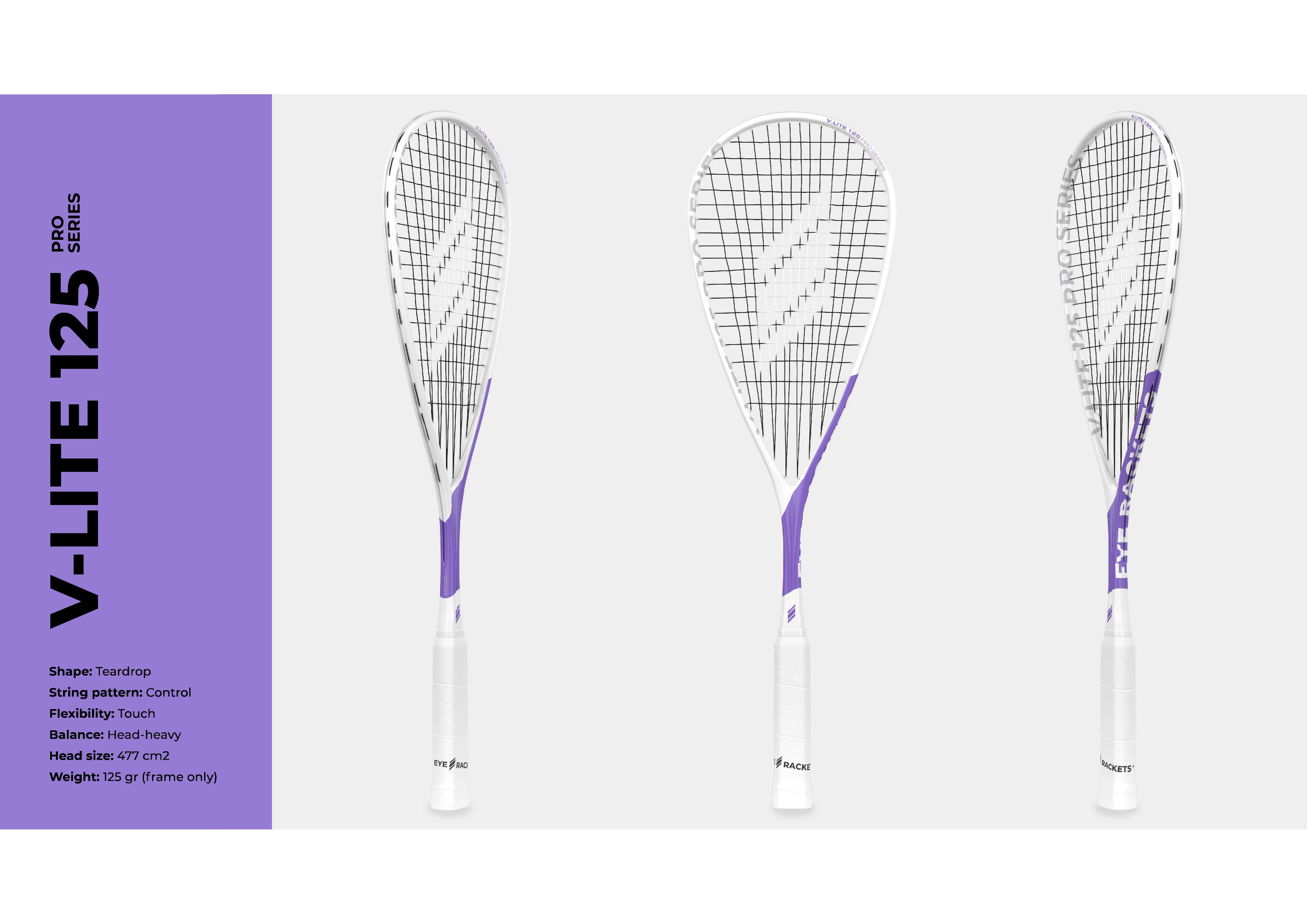 EYE Rackets V Lite 125 Pro Series Squash Racket New for 2025